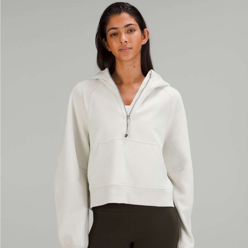 Lululemon Scuba Oversized Half Zip Hoodie, Bone, Size M/L
